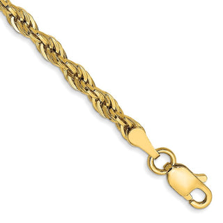 9" 10k Yellow Gold 3mm Hollow Rope Chain