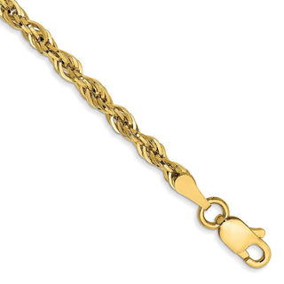 8" 10k Yellow Gold 2.8mm Hollow Rope Chain