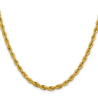 24" 10k Yellow Gold 4.25mm Hollow Rope Chain