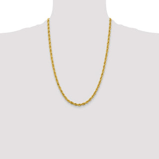 24" 10k Yellow Gold 4.25mm Hollow Rope Chain