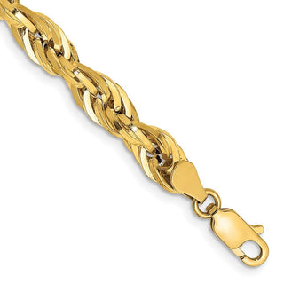 8" 10k Yellow Gold 5.4mm Hollow Rope Chain