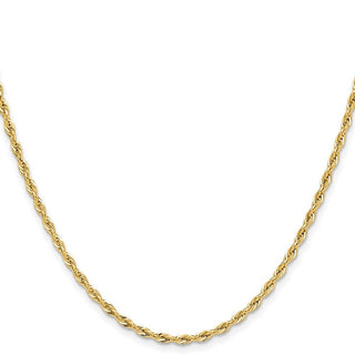 24" 10k Yellow Gold 2.5mm Hollow Rope Chain