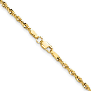 24" 10k Yellow Gold 2.5mm Hollow Rope Chain