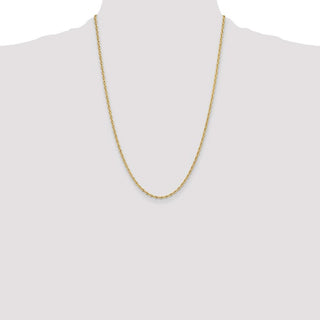 24" 10k Yellow Gold 2.5mm Hollow Rope Chain