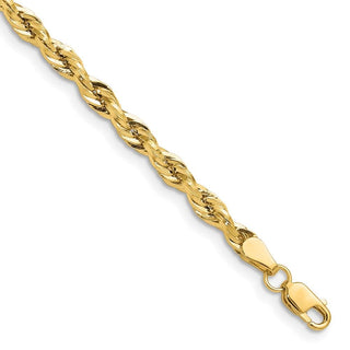 8" 10k Yellow Gold 3.5mm Hollow Rope Chain