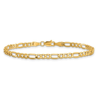 7" 10k Yellow Gold 3.5mm Hollow Figaro Chain
