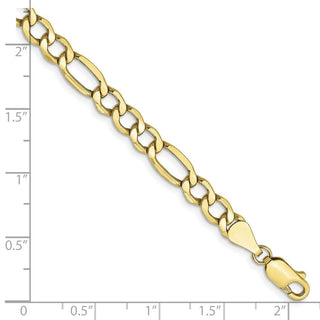 7" 10k Yellow Gold 5.35mm Hollow Figaro Chain