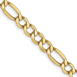 26" 10k Yellow Gold 5.35mm Hollow Figaro Chain