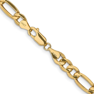 24" 10k Yellow Gold 6.25mm Hollow Figaro Chain
