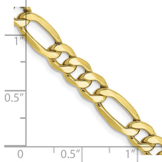 24" 10k Yellow Gold 6.25mm Hollow Figaro Chain