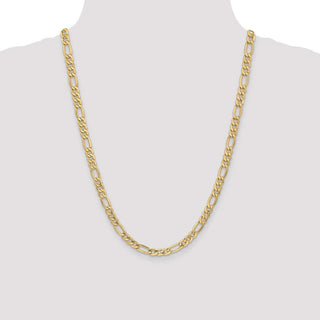 24" 10k Yellow Gold 6.25mm Hollow Figaro Chain
