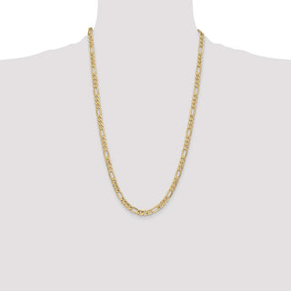 26" 10k Yellow Gold 6.25mm Hollow Figaro Chain