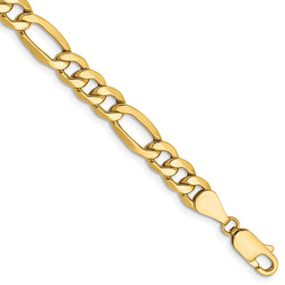 9" 10k Yellow Gold 6.25mm Hollow Figaro Chain