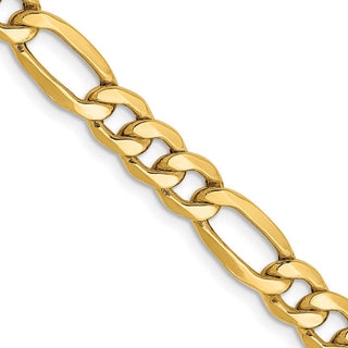 24" 10k Yellow Gold 6.25mm Hollow Figaro Chain