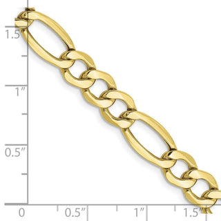 24" 10k Yellow Gold 7.3mm Hollow Figaro Chain