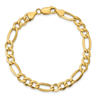 9" 10k Yellow Gold 7.3mm Hollow Figaro Chain