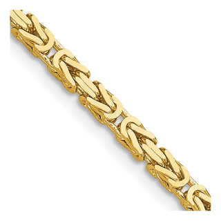 22" 10k Yellow Gold 2.5mm Byzantine Chain