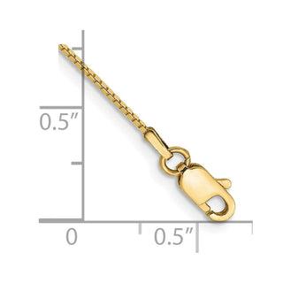 9" 10k Yellow Gold .90mm Box Chain Anklet