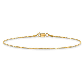 9" 10k Yellow Gold .95mm Box Chain Anklet