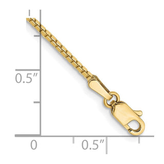 9" 10k Yellow Gold 1.3mm Box Chain