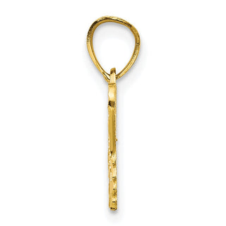 10k Yellow Gold Diamond-Cut Butterfly Pendant