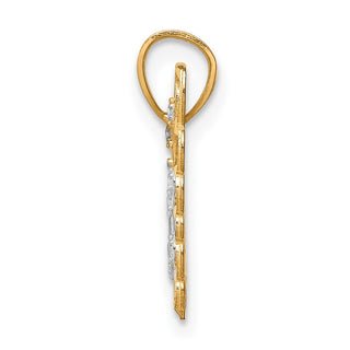 10k Yellow Gold w/ Rhodium Butterfly Pendant 10C1006