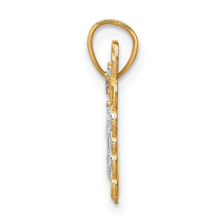 10k Yellow Gold w/ Rhodium Butterfly Pendant 10C1006