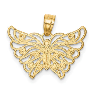 10k Yellow Gold w/ Rhodium Butterfly Pendant 10C1006