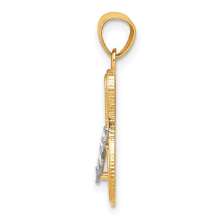 10k Yellow Gold w/Rhodium Flip Flop Pendant 10C1014