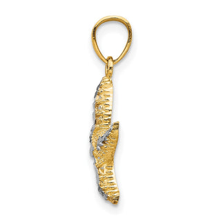 10k Yellow Gold w/Rhodium Starfish Pendant 10C1018