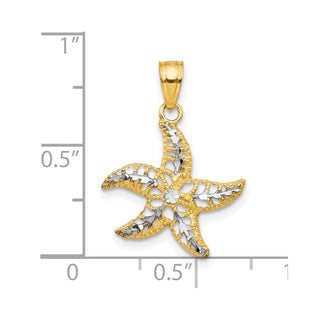10k Yellow Gold w/Rhodium Starfish Pendant 10C1018