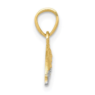 10k Yellow Gold w/Rhodium Dolphin Pendant 10C1022