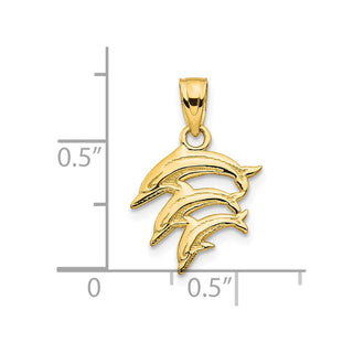 10k Yellow Gold Dolphin Pendant 10C1023
