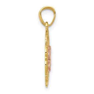 Two-Tone Cutout Edge 10k Yellow and Rose Gold Elephant Charm