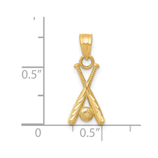 10k Yellow Gold Baseball w/Bats Charm