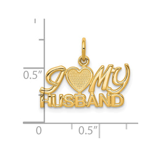10k Yellow Gold I Love My Husband Charm