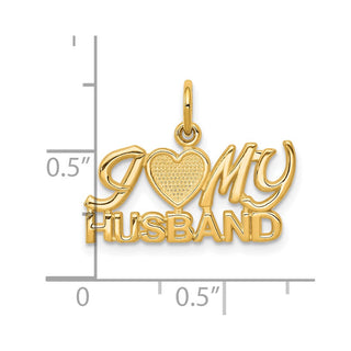 10k Yellow Gold I Love My Husband Charm