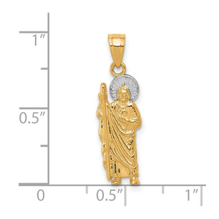 10k Yellow Gold With Rhodium-Plating Saint Jude Pendant