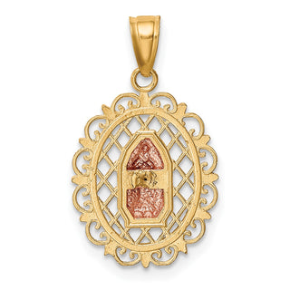 10k Yellow & Rose Gold with White Rhodium Our Lady of Guadalupe Pendant 10C1045