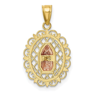 10k Yellow & Rose Gold with White Rhodium Our Lady of Guadalupe Pendant 10C1045