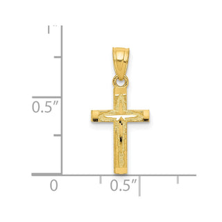 10k Yellow Gold Diamond-cut Cross Pendant 10C1094