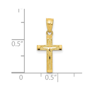 10k Yellow Gold Diamond-cut Cross Pendant 10C1094