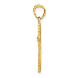10k Yellow Gold Diamond-cut Cross Pendant 10C1096