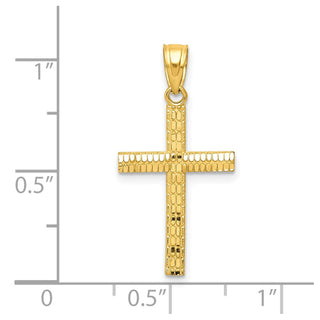 10k Yellow Gold Diamond-cut Cross Pendant 10C1096