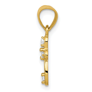 10k Yellow Gold Small Cubic Zirconia Cross Pendant 10C1108