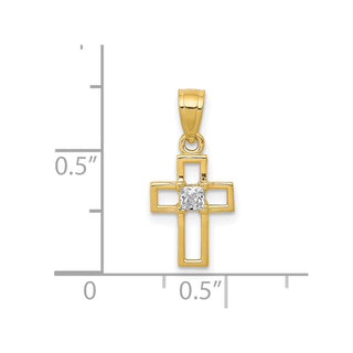 10k Yellow Gold Small Cubic Zirconia Cross Pendant 10C1110