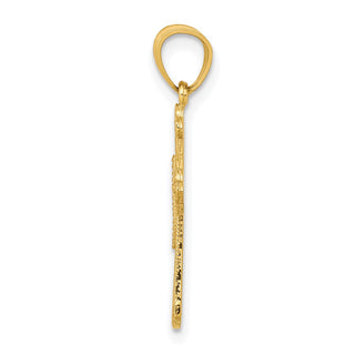 10k Yellow Gold Budded Cross Pendant 10C1121