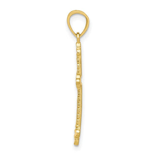 10k Yellow Gold Budded Cross Pendant 10C1130