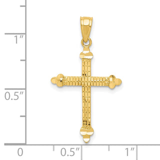 10k Yellow Gold Budded Cross Pendant 10C1130