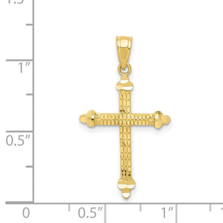 10k Yellow Gold Budded Cross Pendant 10C1130